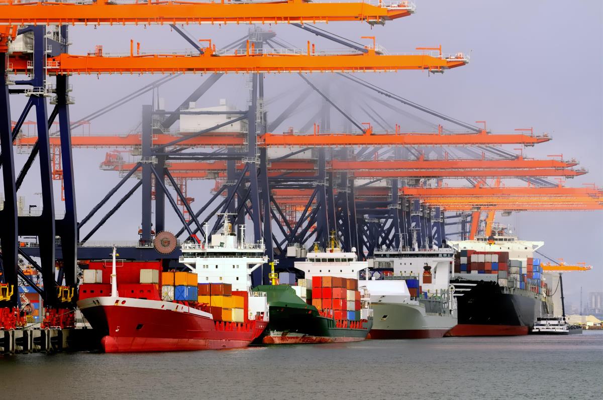 container terminal in the port 